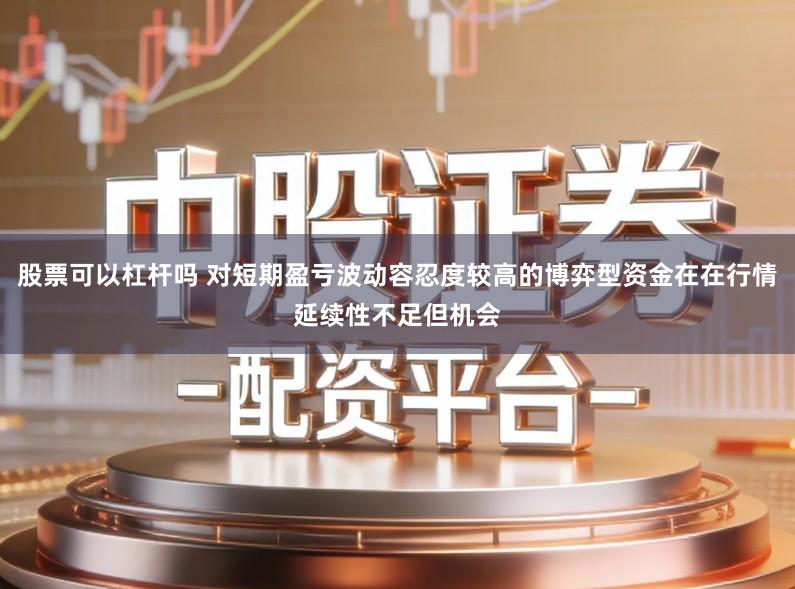 股票可以杠杆吗 对短期盈亏波动容忍度较高的博弈型资金在在行情延续性不足但机会